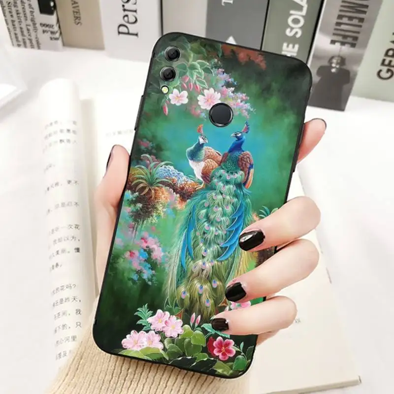 TOPLBPCS чехол для телефона с павлиньими перьями Huawei Honor 10 i 8X C 5A 20 9 30 lite pro Voew V30 |