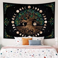 tree of life starry sky sun moon psychedelic tapestry wall hanging mandala bohemian hippie room decor tapestries wall carpet