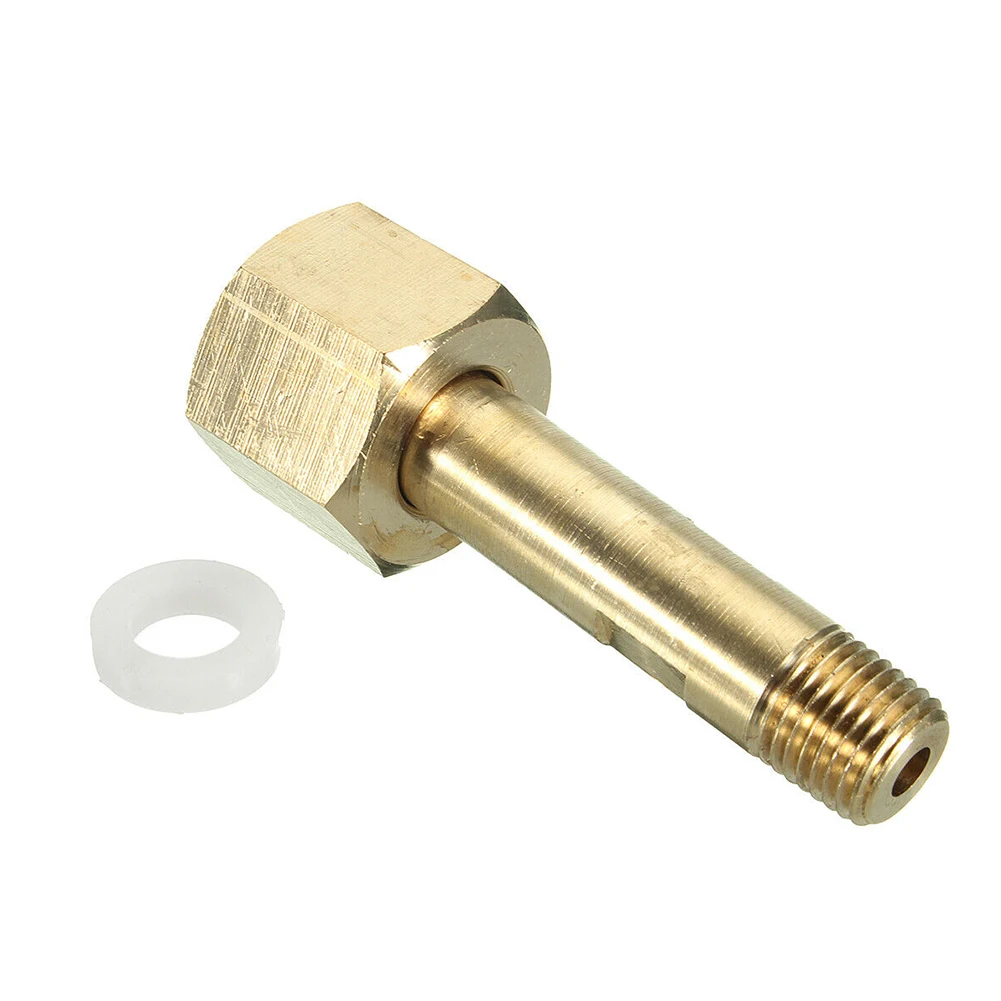 

Joint Regulator Inlet Nuts .830-14 1/4\" NPT 2\" Long CGA-320 CO2 Inlet Nut With Washer NUT - Brass Nipple - Brass