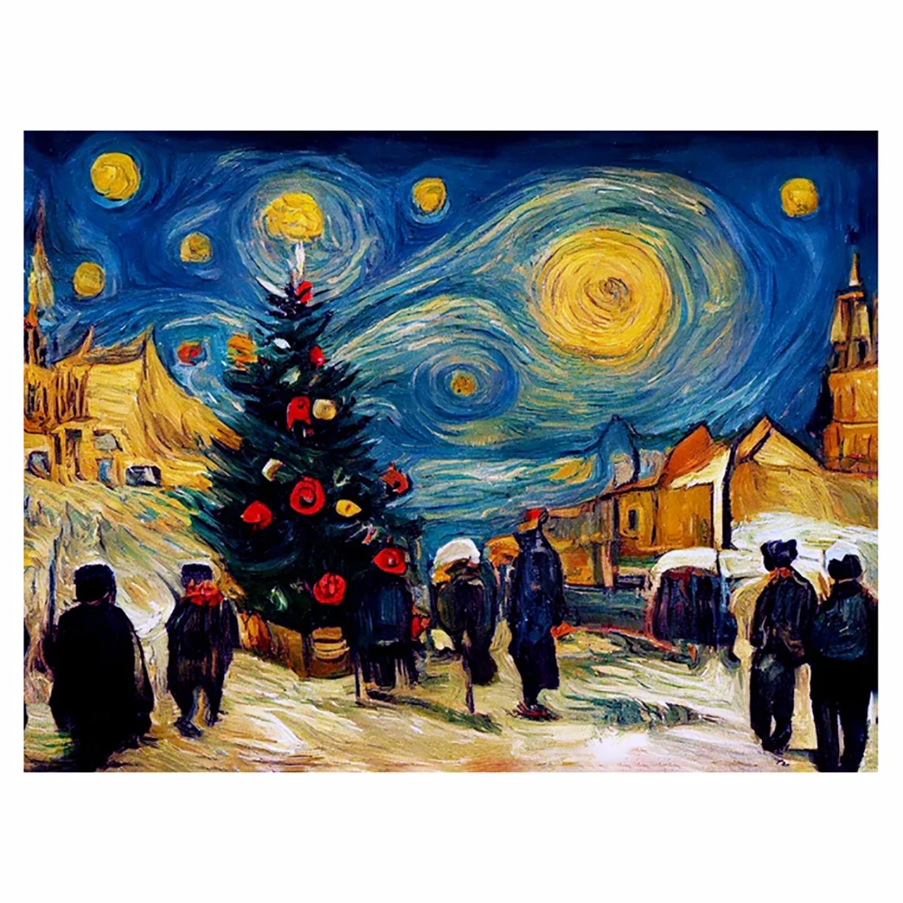 

Фон для рождественской вышивки Картина с вышивкой из бриллиантов Ван Гога