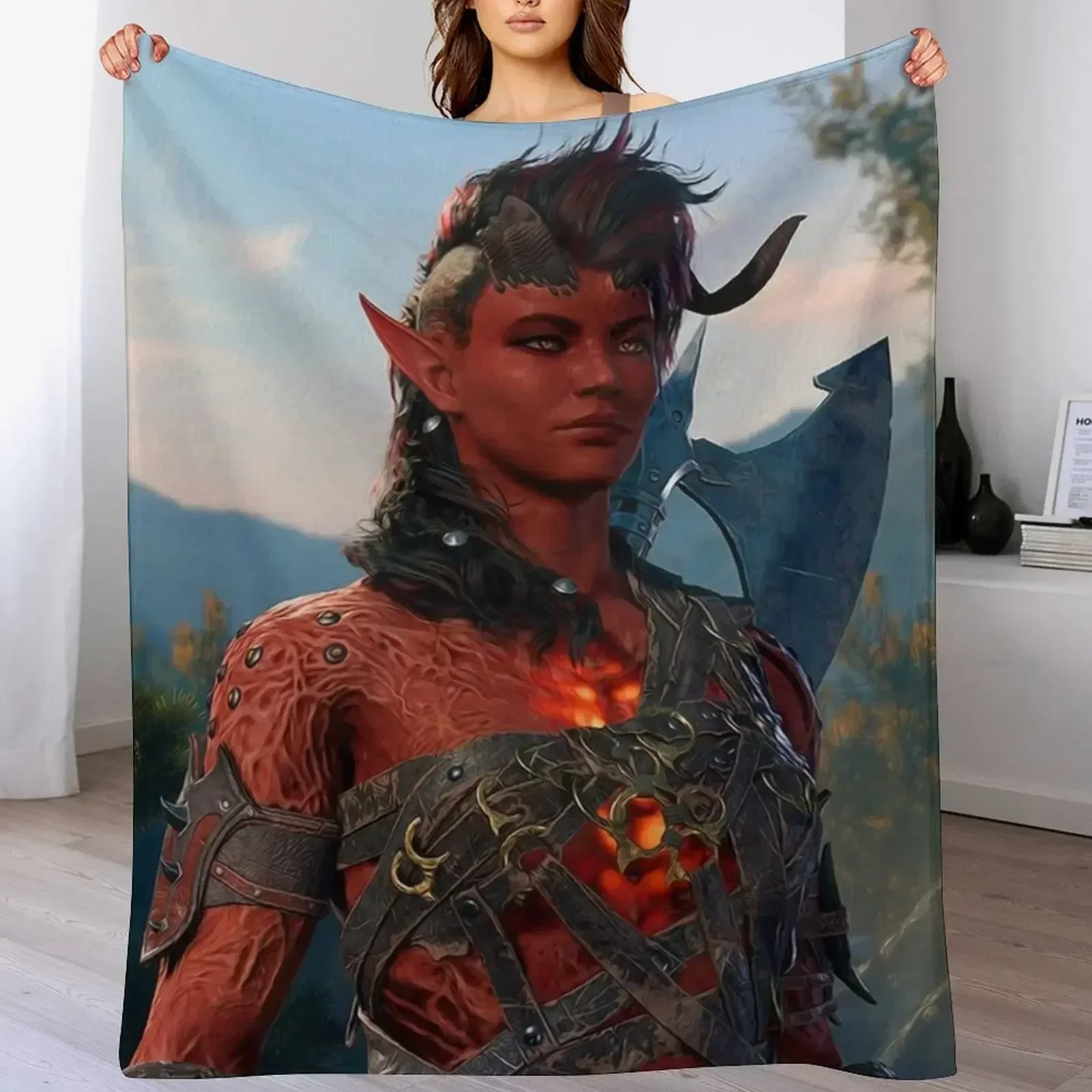 Одеяло Karlach the Tiefling Barbarian Adventurer роскошное одеяло для детей мягкие одеяла кровати