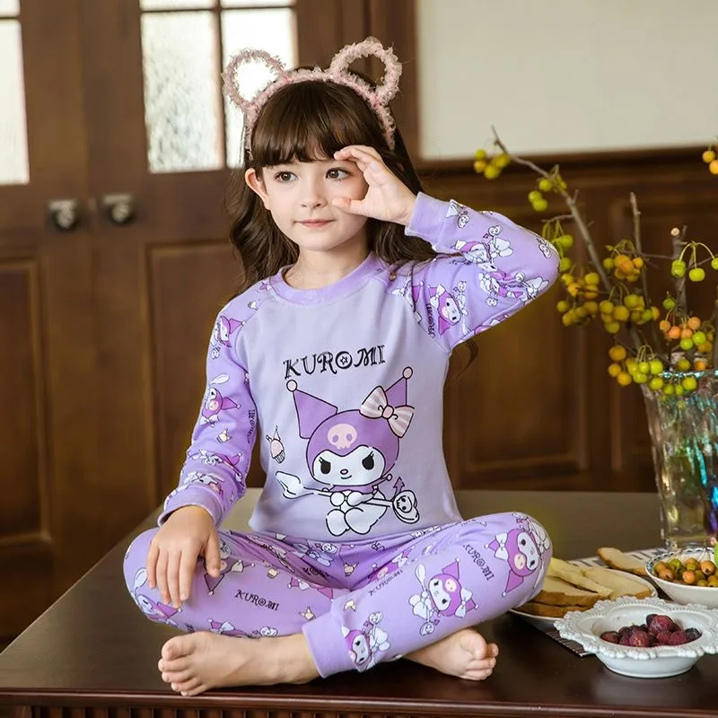 Осенняя одежда для девочек Sanrio Kuromi My melody Cinnamoroll осенние брюки из чистого хлопка