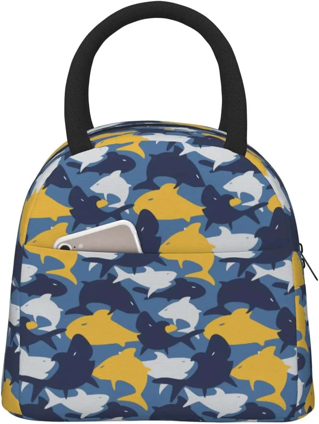 

Camouflage Army Style Sharks Large Lunch Box Insulated Meal Bag Reusable Lunch Bag Tote Bags Handbag Lunchbox For Women
