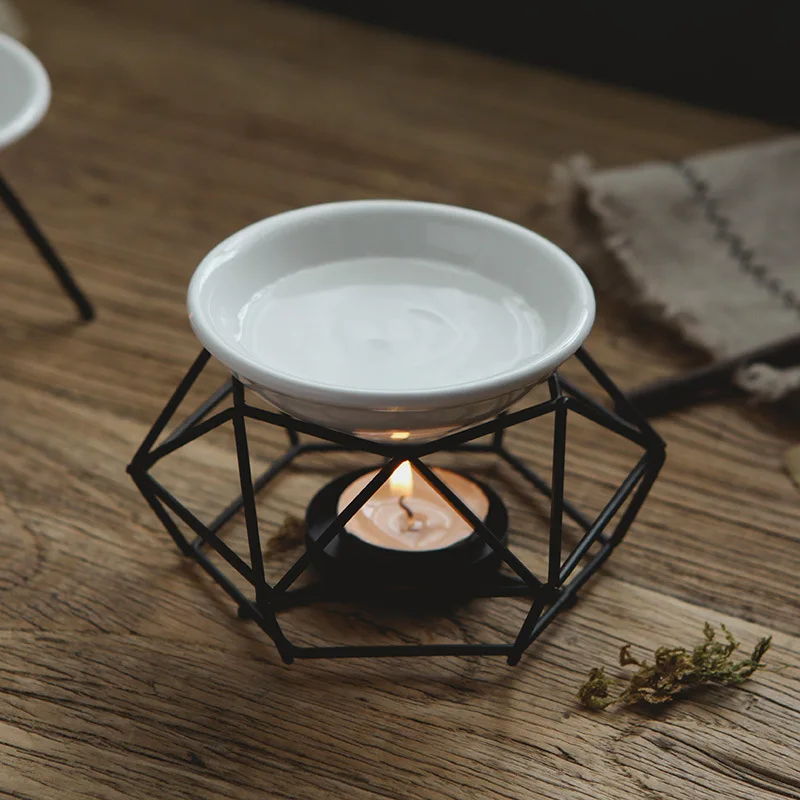 

Aromatic Oil Burner Geometric Ceramic Essential Oil Candle Holder Wax Melt Burner Warmer Melter Fragrance for Home Office