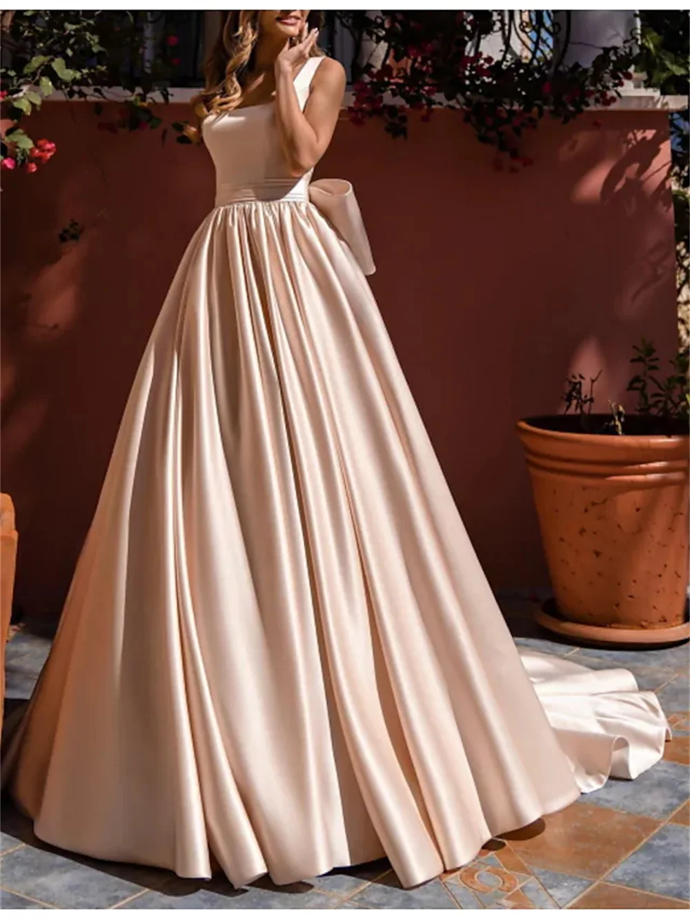 

A-Line Prom Formal Evening Dresses Pure Color Elegant Tulle & Pleated 2022 Ladies Scoop Neck Sleeveless Sweep / Brush Charmeuse