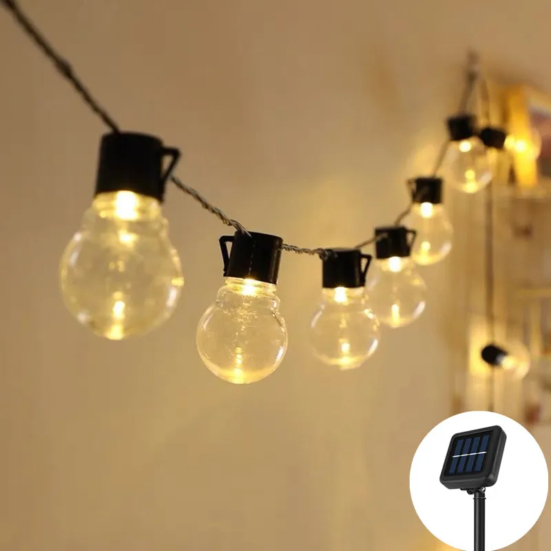 

Solar Outdoor Lights Garland Street G50 Bulb Solar String Light As Christmas Decoration Lamp for Garden Outdoor Lights Garland
