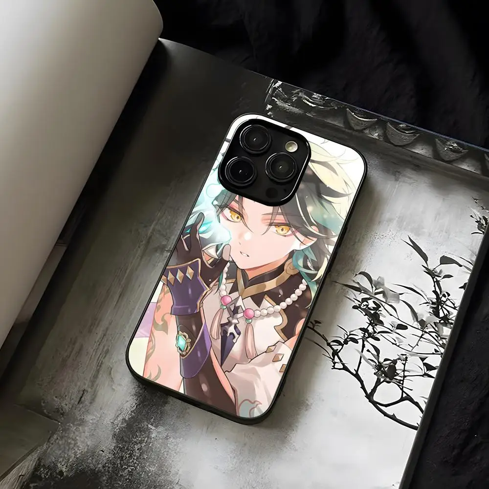 Чехол для телефона Genshin Xiao из закаленного стекла IPhone 13 14 12 15 11 Plus Pro XS Max Mini X XR 8 7 6s