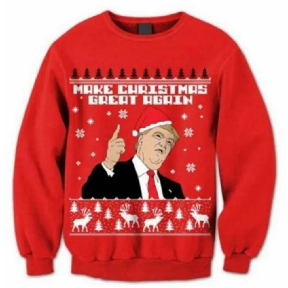 

Model of the Year Donald Trump Christmas Beautiful Winter Women's Christmas Funny Gift for Men and Women Cosplay Pullover Unisex