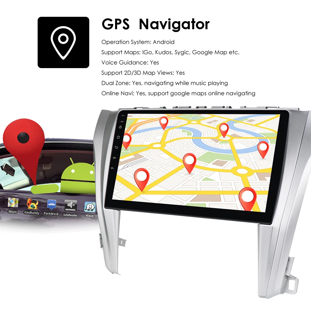 10 1 дюймовый Android 11 Автомобильный GPS навигатор стерео для Toyota Camry 2015-2017 2 Din