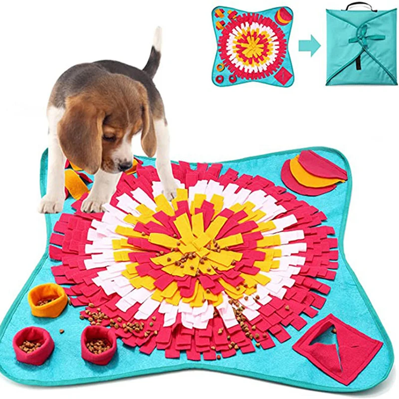 

Foldable Dogs Snuffle Mat Pet Leak Food Anti Choking Dog Trainer Mat Dog Puzzle Toys Scavenging Mat Slow Feeding Toy Washable