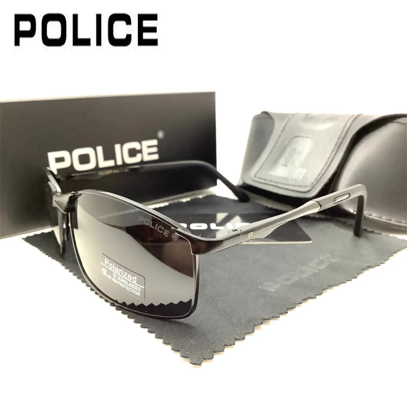 

POLICE Square Full Frames Polarized Retro Sun Glasses Fashion Goggles Brand Designer Sun Glasses Mirror Luxury For Men Women