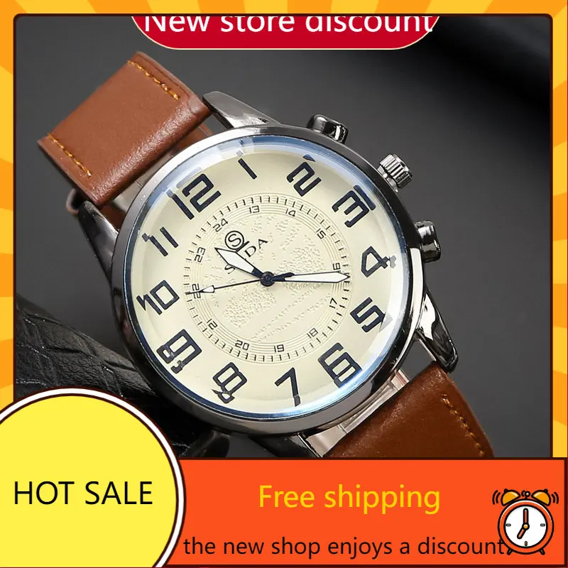 

2023 New Vintage Belt Watch Men's Fashion Trend Digital Student Quartz Watch
