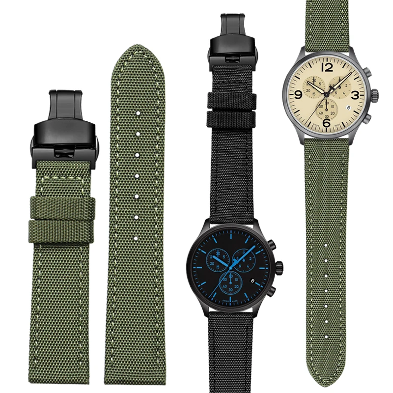 

For SKX007 SKX009 wristband Nylon Canvas Durable Sport Padded Watch Strap comfortable Leather Lining Band 18 19 20 21 22 23 24mm