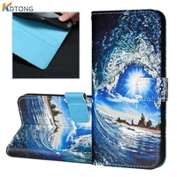 fashion painted leather protect flip phone case for oppo a11 a11x a9 a5 reno 3 realme 6 pro find x2 lite wallet card slots cover
