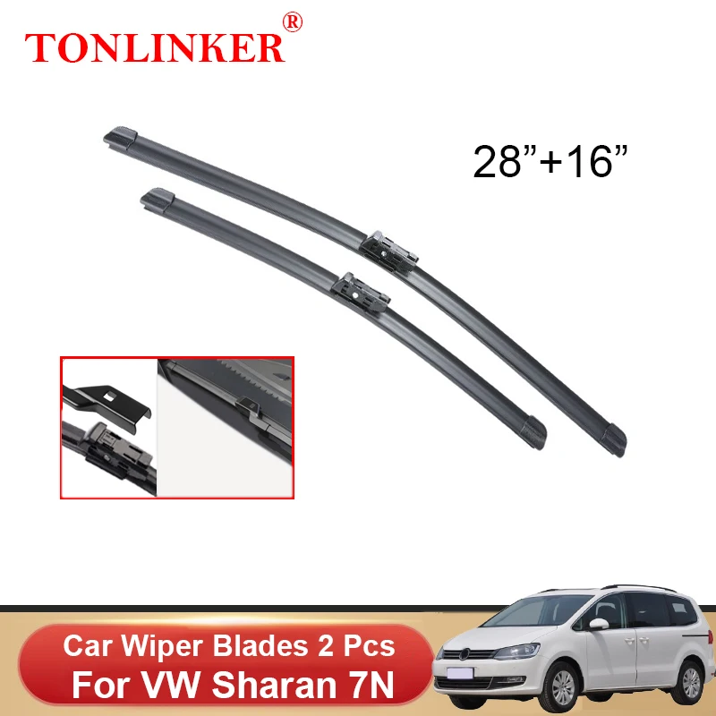 

TONLINKER Wiper Blades For Volkswagen VW Sharan 7N MK2 2010-2015 2016-2019 Car Accessories Front Windscreen Wiper Blade Brushes