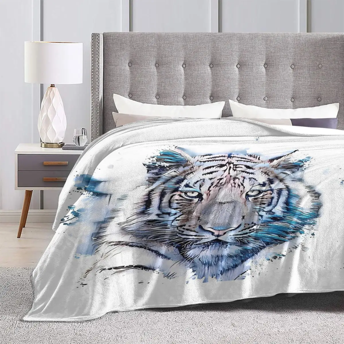 Одеяло с изображением тигра саблетое мультяшное теплое плюшевое одеяло