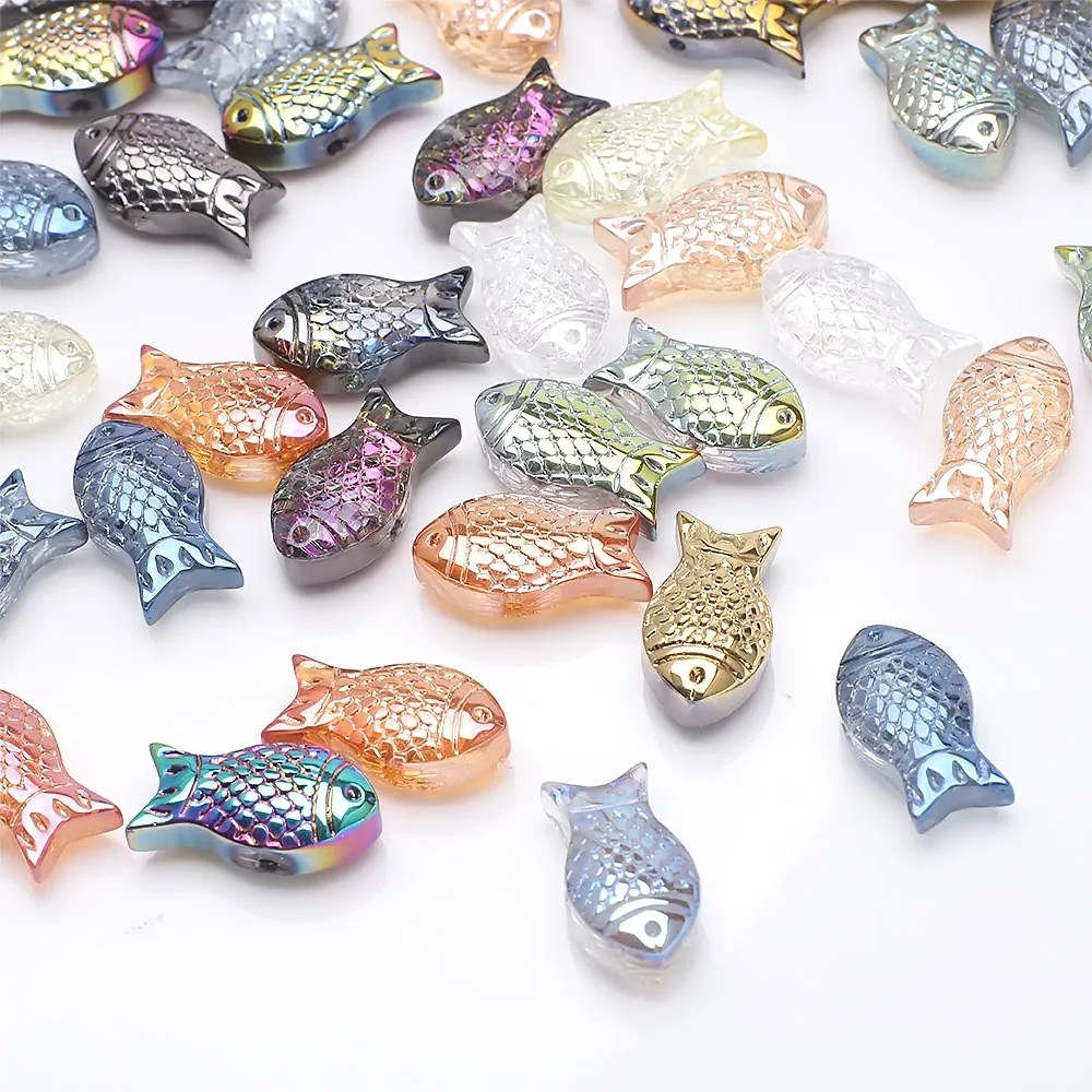 w kształcie złotej rybki 8 x 15 mm Niezamontowane szklane kryształy do samodzielnego tworzenia biżuterii Niebinding Luźne kor...