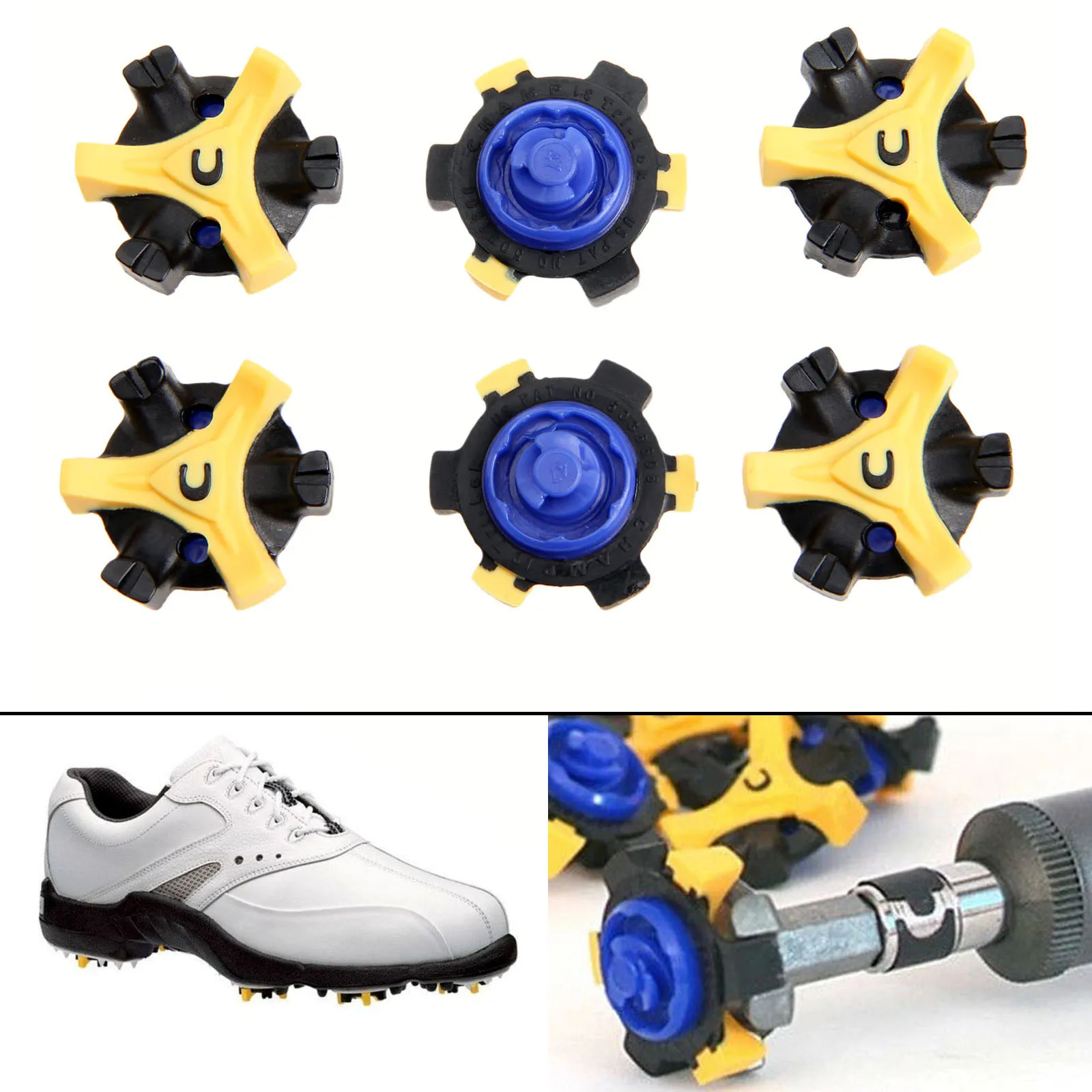 

14 шт./лот Сменные шипы для обуви для гольфа Champ Cleat Fast Twist Tri-Lok шпильки учебные пособия для гольфа аксессуары синие и желтые