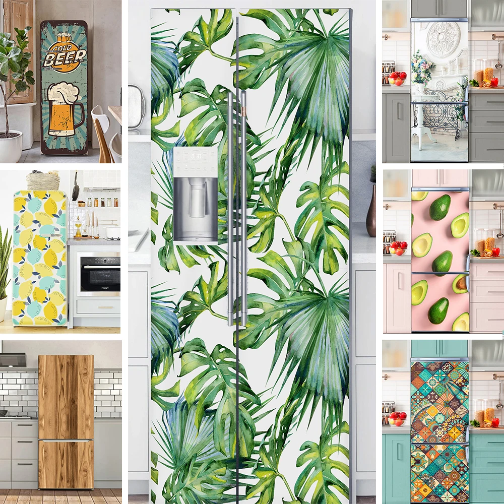 

Refrigerator Sticker Decal Mural Waterproof PVC Fridge Door Covering Removable Poster Abstract Tiling Art Freezer Wallpaper