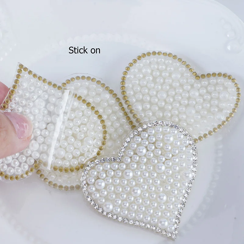 Термоклейкие нашивки искусственная аппликация жемчужные термозначки шитье