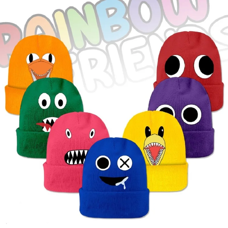 

13 Style Rainbow Friends Knitted Hat Cold Winter Warm Cap Cute Game Monster Kawaii Anime Action Figure Toy Christmas Gift