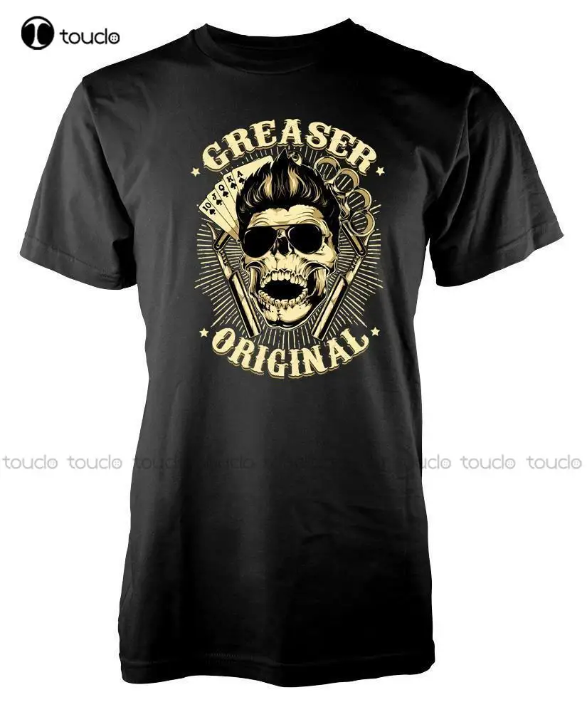 

Greaser Original Cardn Razor Skull Vintage Sunglasses Adult T-Shirt Top Sale Men Round Neck Cotton Casual Muscle T Shirt