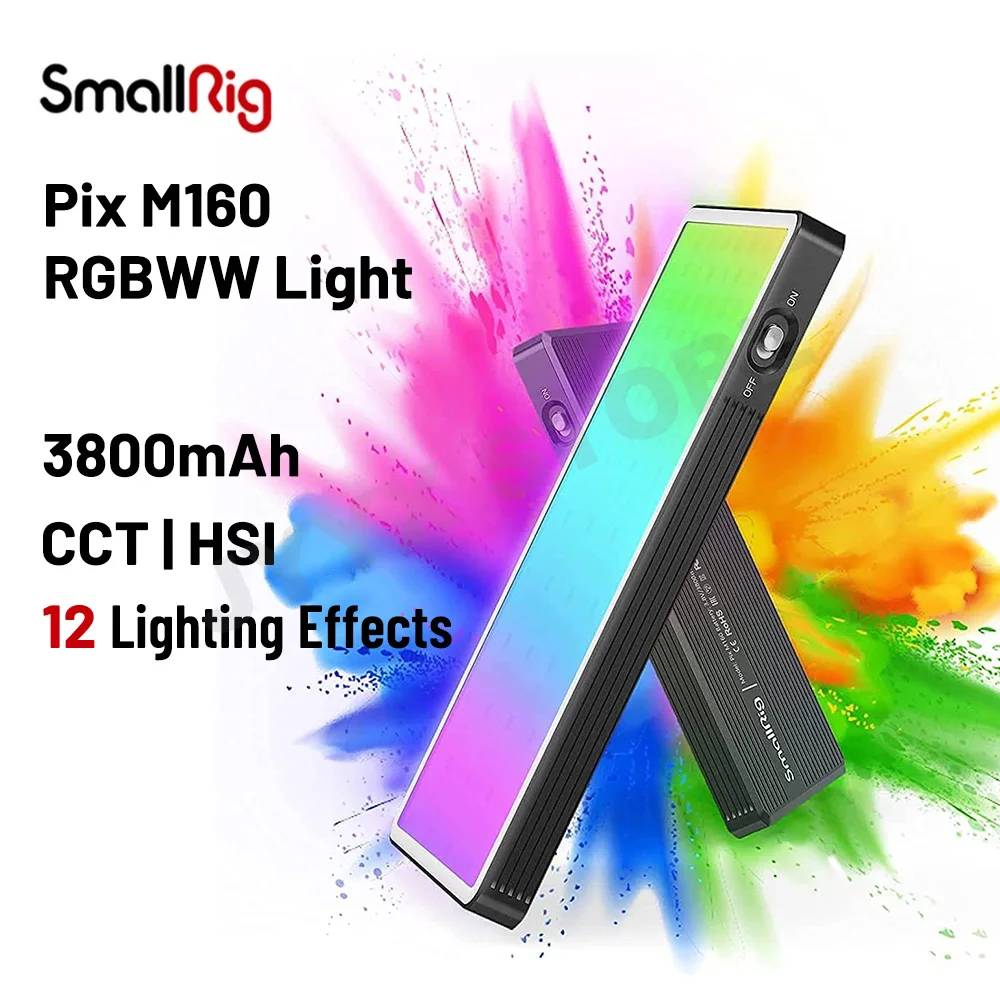 

LED-светильник ка Смотри Pix M160, портативная, RGB, встроенный аккумулятор 3800 МЧ, светильник вых эффектов, магнитная светильник Светка