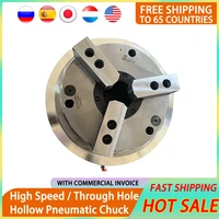 8 inch high speed hollow pneumatic chuck high precision quick chuck for cnc lathe drilling clamping and holding front mounted