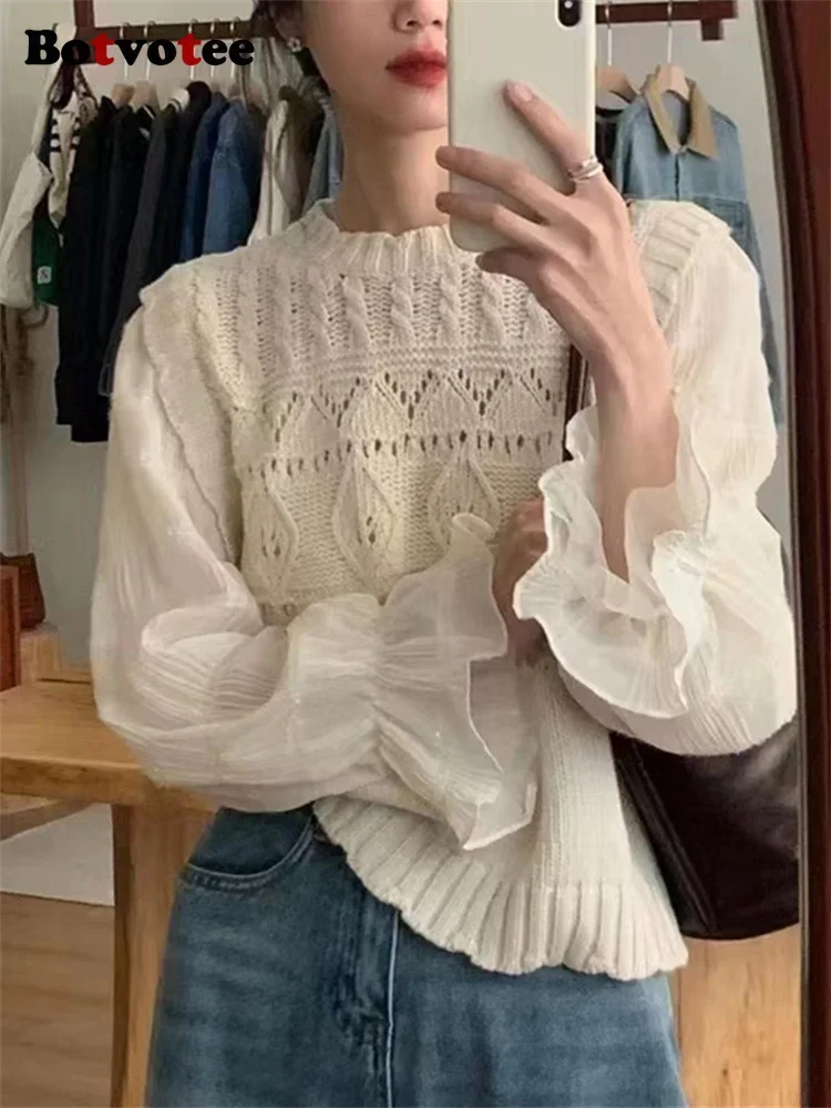 Женская кружевная рубашка NMZM осень/зима повседневная женская с вырезами модная