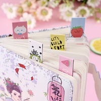 cartoon magnetic bookmark small fresh student classification bookmark creative stationery simple double sided cute book clip