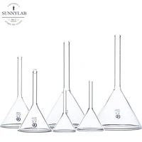 all sizes 40mm to 150mm lab triangle glass funnel thicked borosilicate glass funnel laboratory chemistry educational stationery