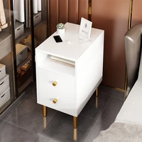 white bedside table bedroom furniture storage drawers work coffee table dressing portable table de chevet dressers for bedroom