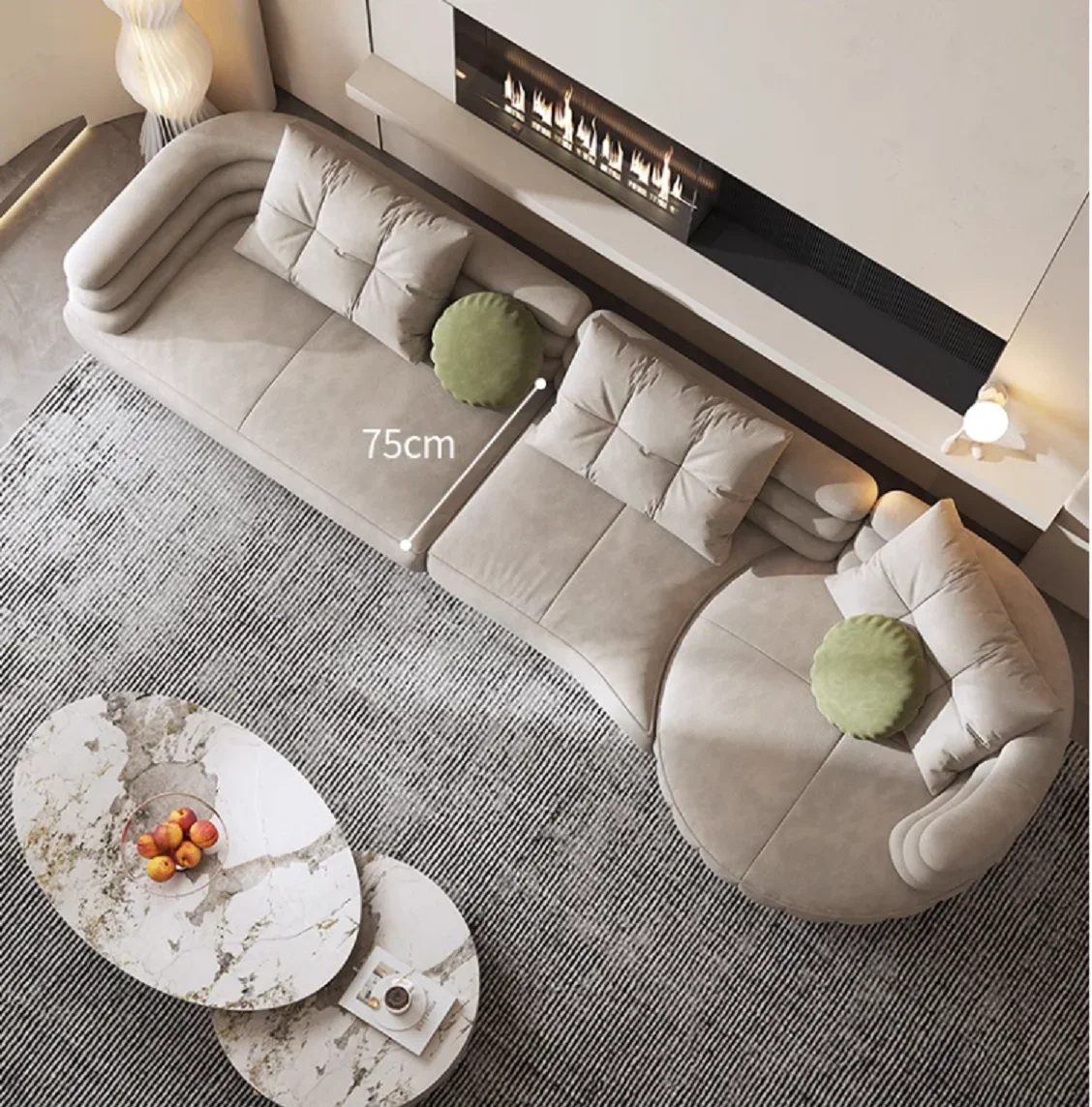 Итальянский диван светлый роскошный размер бытовой тканевый без статей