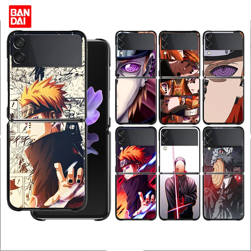 

Naruto Penn Obito Pain Phone Case For Samsung Galaxy Z Flip Flip3 Zflip Zflip3 5G Couple Thin PC Shell Casing Luxury Cover Trend