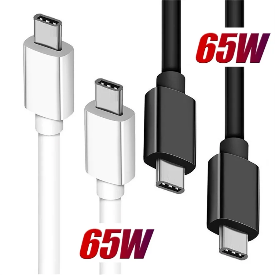 

100 шт./лот 1 м 2 м 65 Вт 4A кабель для быстрой зарядки PD Type c к Type c Usb-C для Samsung Galaxy s20 s22 htc lg xiaomi huawei