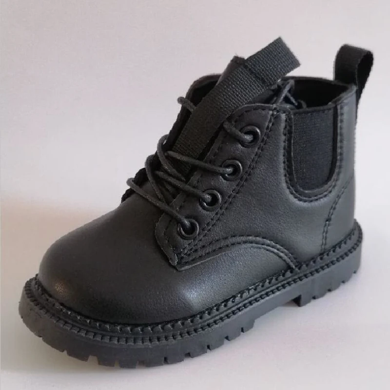 

Классические черные, бежевые Демисезонные ботинки на платформе для детей, ботинки челси для малышей, Ботинки Martin для мальчиков, детская обу...