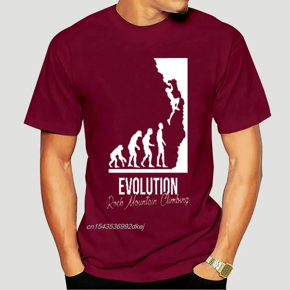 

Men Tshirt Rock Climbing - Evolution Cool Printed T-Shirt Tees Top 0372D