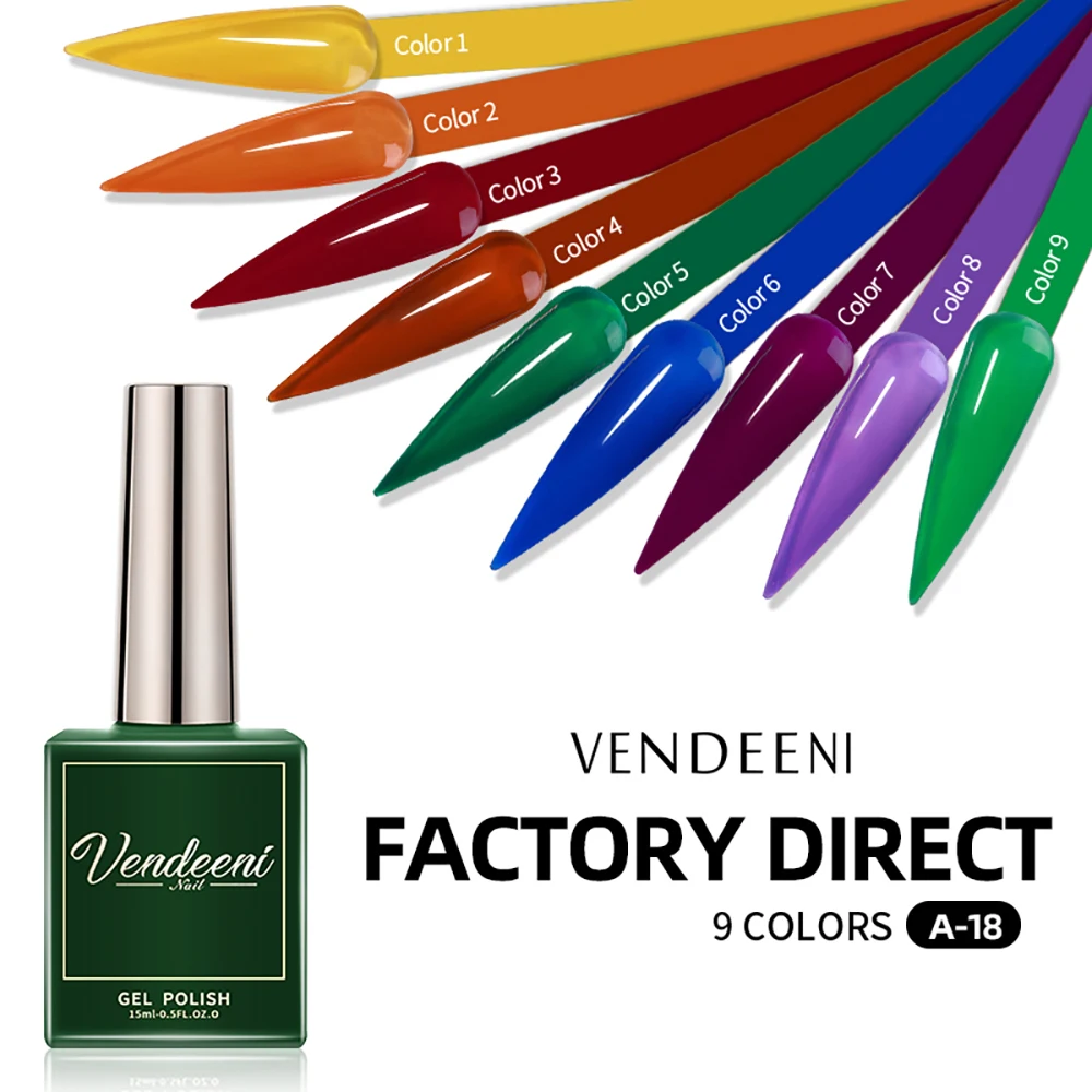 

Vendeeni 15 ml Nail Gel Polish Neon Colorful Hybrid Varnish Semi Permanent Nail Art Design Soak Off UV Gel Nail Polish