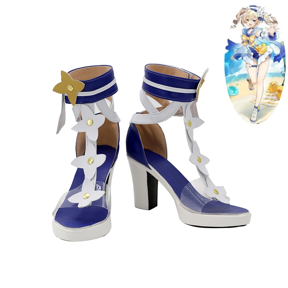 

Genshin Impact Barbara Summertime Sparkle Shoes Cosplay Women Boots Ver 2