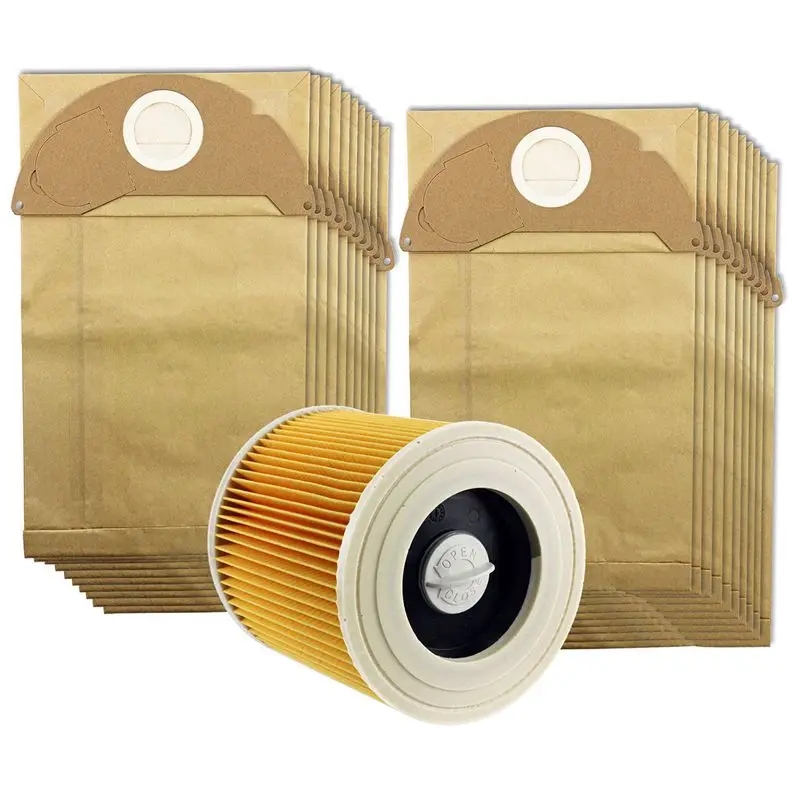 

For Karcher Wet&Dry WD2 Vacuum Cleaner Filter And 20 Dust Bags