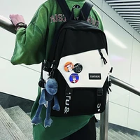 2022 nylon backpacks for women solid color large capacity school bag fashion casual female travel rucksack ladies canvas mochila