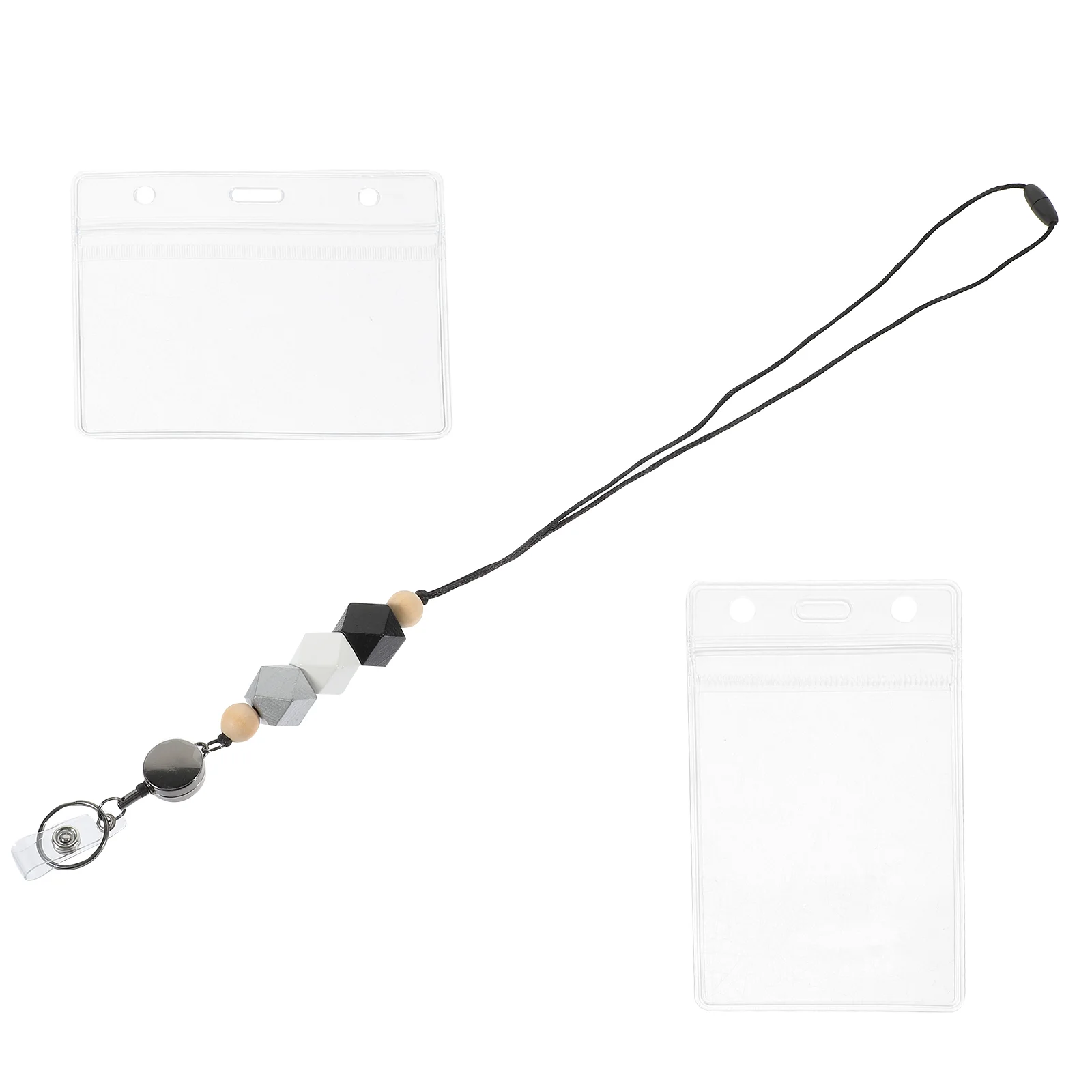 

ID Card Holder Lanyards Sleeves Reel Cards Protectors Name Badge Clear Miss Keys