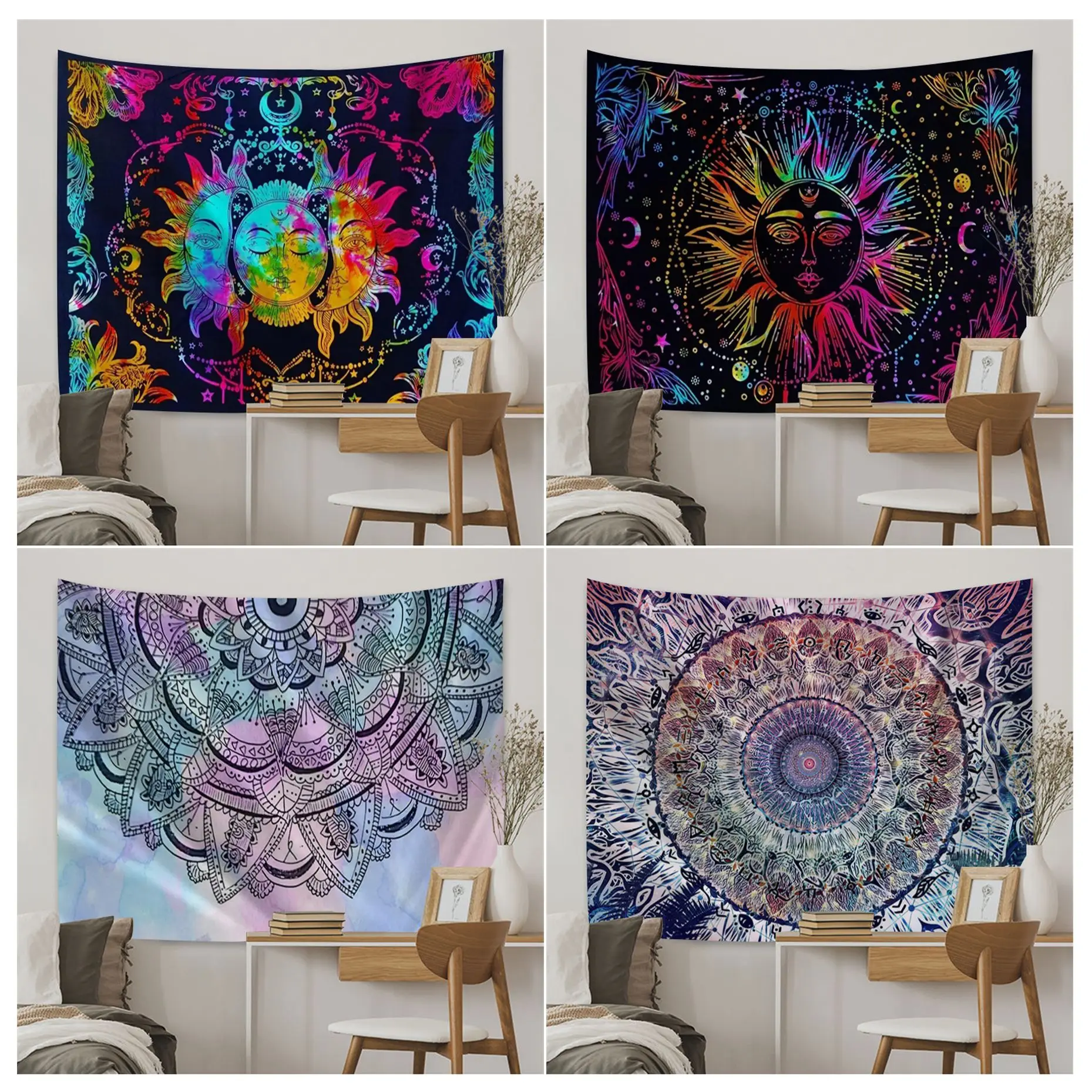 

Tarot Card Indian Mandala Tapestry Wall Hanging Sandy Beach Rug Blanket Camping Tent Travel Bohemian Sleeping Pad Tapestries