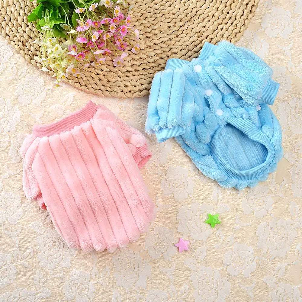 

Cute Puppy Dog Clothes Soft Plush Cat T-Shirt Warm Pet Clothing Small Medium Dogs Coat Jacket For Cats Yorkshire Shih Tzu Perro