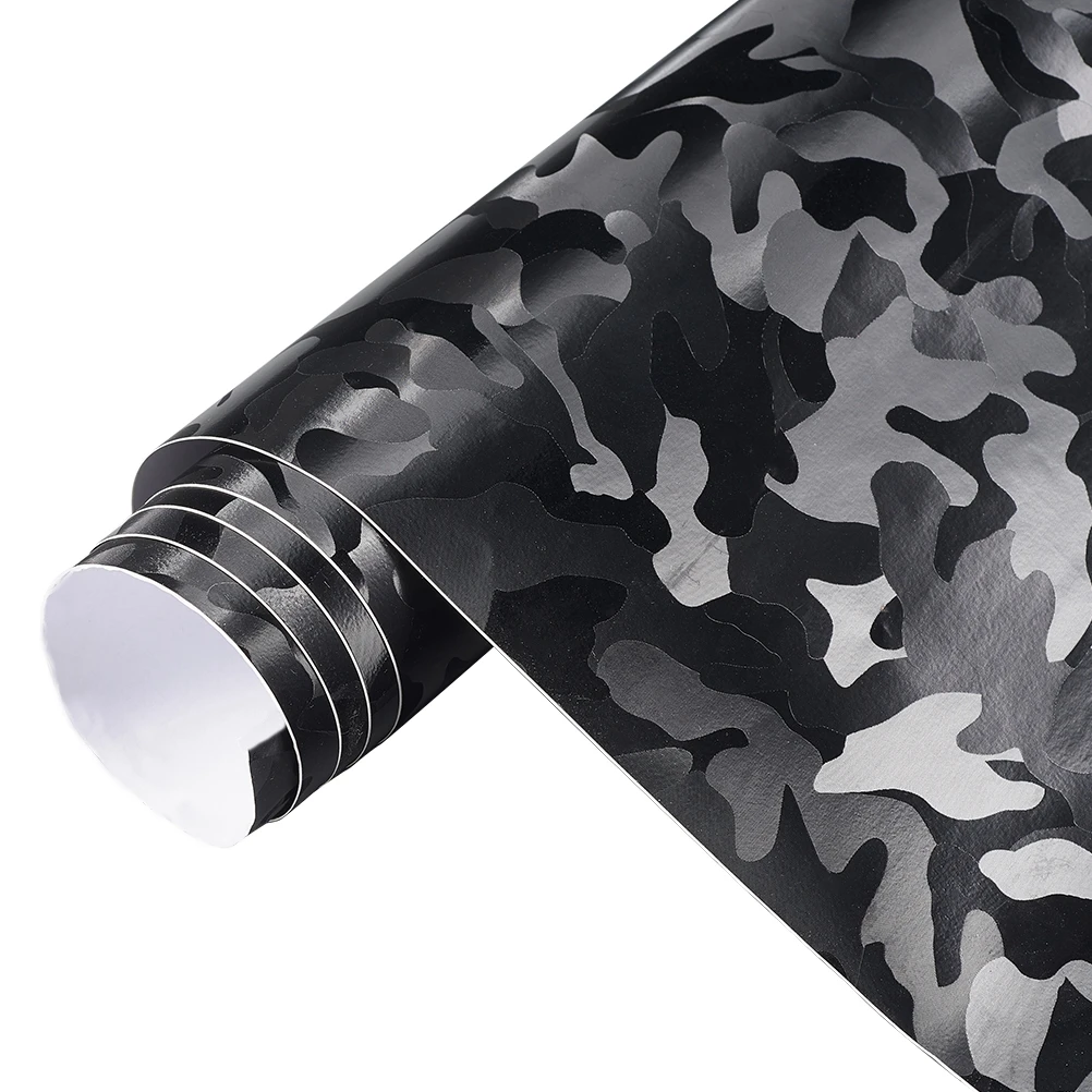 

3D Ghost Black Camouflage Vinyl Wrap Sheets for Motorcycle Car Interior Styling Decals Film DIY Adhesive Sticker PVC Stickers