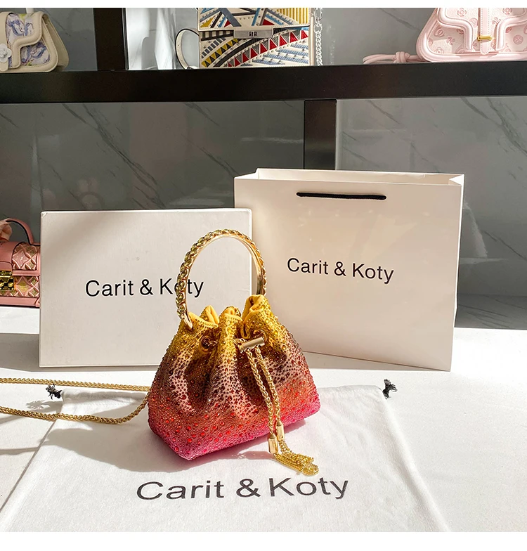 Shiny Diamond Evening Clutch Bag Women's Luxury Handbag Crystal Rhinestone Bling Purse Wedding Party Shoulder Messenger Bag