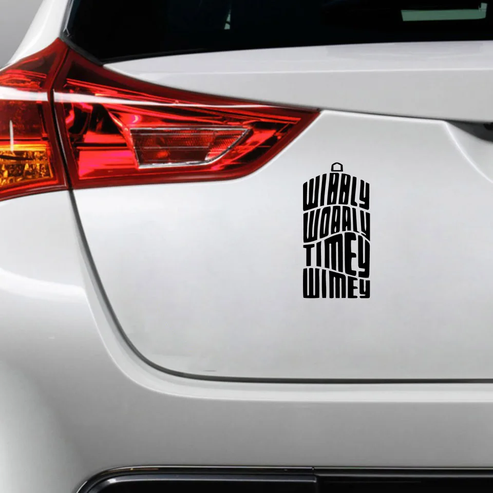 Виниловая наклейка Dr. Who Wibbly Wobbly Timey Wimey белая 5 5x2 75 дюйма