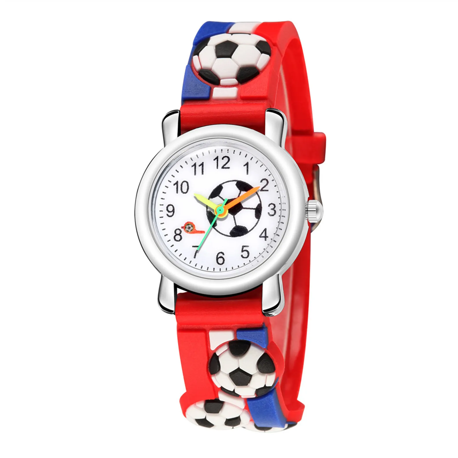Рельефные часы с рисунком футбольного мяча Детские трендовые 3D кварцевые спортивные модные детские часы для детей с вызовом