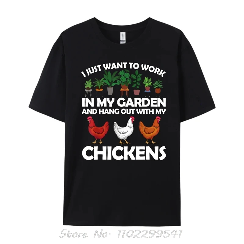 Забавное искусство курицы для садоводства мужская футболка любителей удобная