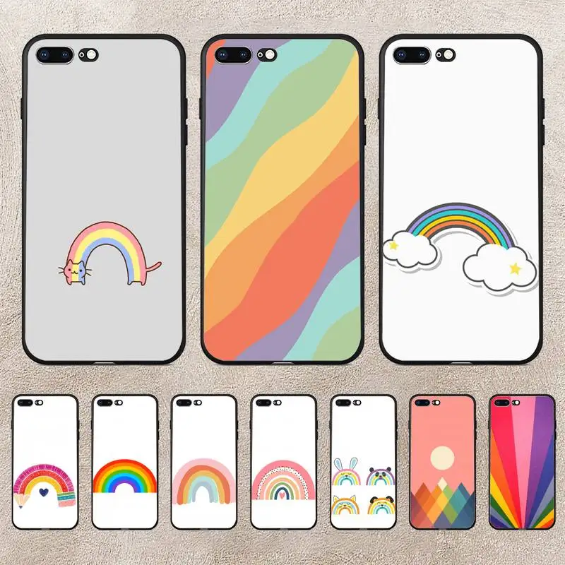 

Rainbow Illustration Phone Case For Huawei Y5 Y62019 Y52018 Y92019 Luxury Funda Case For 9prime2019